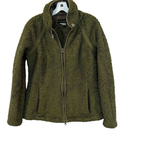Athleta Green Sherpa Style Jacket Sz.S - Picture 1 of 4